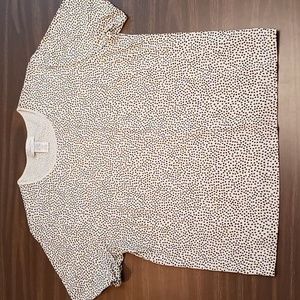 Studio Works Cream and Black Dot Tee Shirt XL